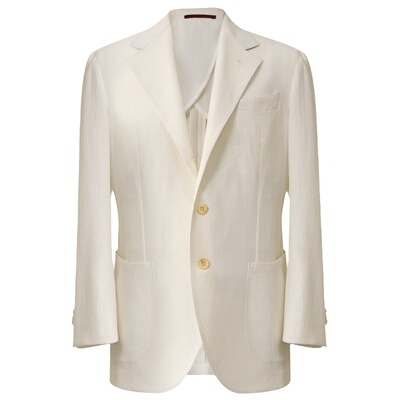 CULTUM薄款泡泡纱单排扣西服套装