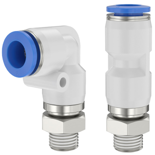 高速旋转螺纹直角弯头KSH/KSL6/8/10/12-01-02-04-03气管快速接头