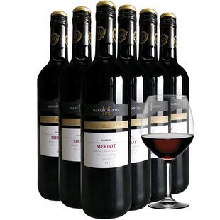 麦德龙 法国红酒马塞洛马丁梅洛干红葡萄酒6支整箱聚会节日送礼