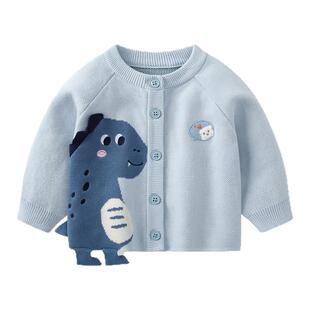 宝宝外套春装2026新款男童针织衫薄款开衫婴儿春季衣服儿童外出服