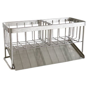 厨房置物架不锈钢抹布收纳沥水架多功能新款台面水槽水池收纳架子