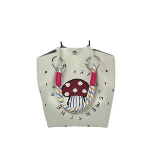 女士大容量针织椭圆形水桶包可爱编织包手提包手盒饭袋百搭手拎包