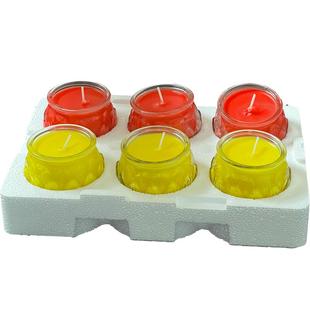 利莲供佛灯酥油灯24小时大杯平口莲花玻璃蜡烛供佛烛酥油蜡烛防风