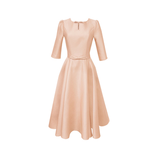 Lazy Didi金粉世家 千金仪式感 双色长裙仿貂披肩气质复古公主裙