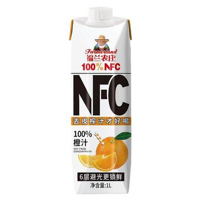 福兰农庄100%NFC果汁橙汁白桃汁苹果汁饮料橙子汁饮料