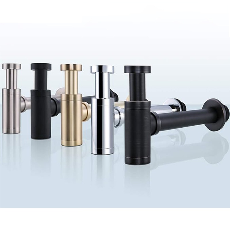 304不锈钢入墙式横排下水器洗脸盆通用弹跳芯防臭下水器墙排套装