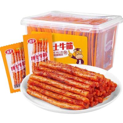 劲丰博士牛筋休闲零食辣条批发价网红童年小包装豆筋辣条