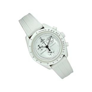 适配omega swatch表带快拆氟橡胶斯沃琪联名欧米茄史努比土星水星