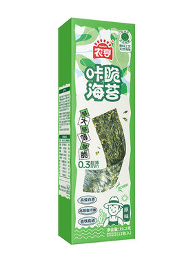 农亨咔脆海苔大片芥末味19.2g盒装岩烧紫菜饭团零食夹心原味海洋