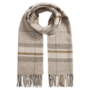 VH品牌流苏格纹围巾秋冬新款100%羊毛格子围巾披肩柔软蓬松围脖