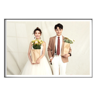 婚纱照结婚照相框挂墙免打孔加打印洗照片相片放大卧室床头相框