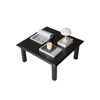 法式侘寂风实木茶几正方形