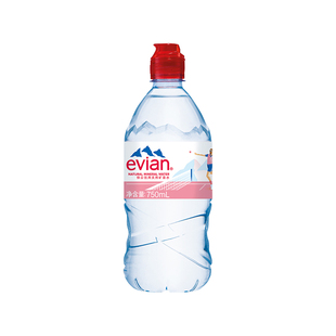 【特价冲量】evian/依云法国进口整箱矿泉水750ml*12运动瓶