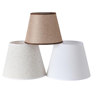 台灯灯罩外壳罩布艺圆形亚麻布灯罩防刺眼壁灯落地灯吊灯灯具配件
