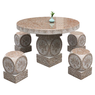 石桌石凳庭院一套户外天然石桌子别墅家用石桌花园石桌椅石凳摆件