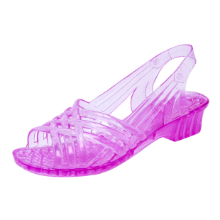 凉鞋女夏防滑防水耐磨坡跟透明水晶外穿时尚百搭粗跟鱼嘴露趾沙滩