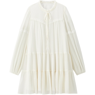 【商场同款】乐町甜美长袖连衣裙女装2025秋季新款裙子C1FAF3401