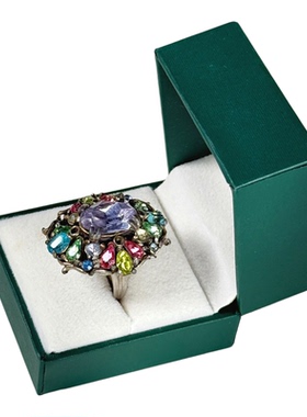 西洋古着多巴胺彩宝戒指