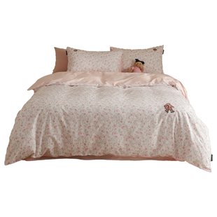 TeenieWeenie小熊四季通用全棉小碎花床上四件套春季纯棉被套床单