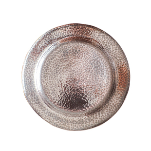 纯银时代 锤目纹银盘足银999高端小干泡台茶盘银壶承果盘茶托壶托