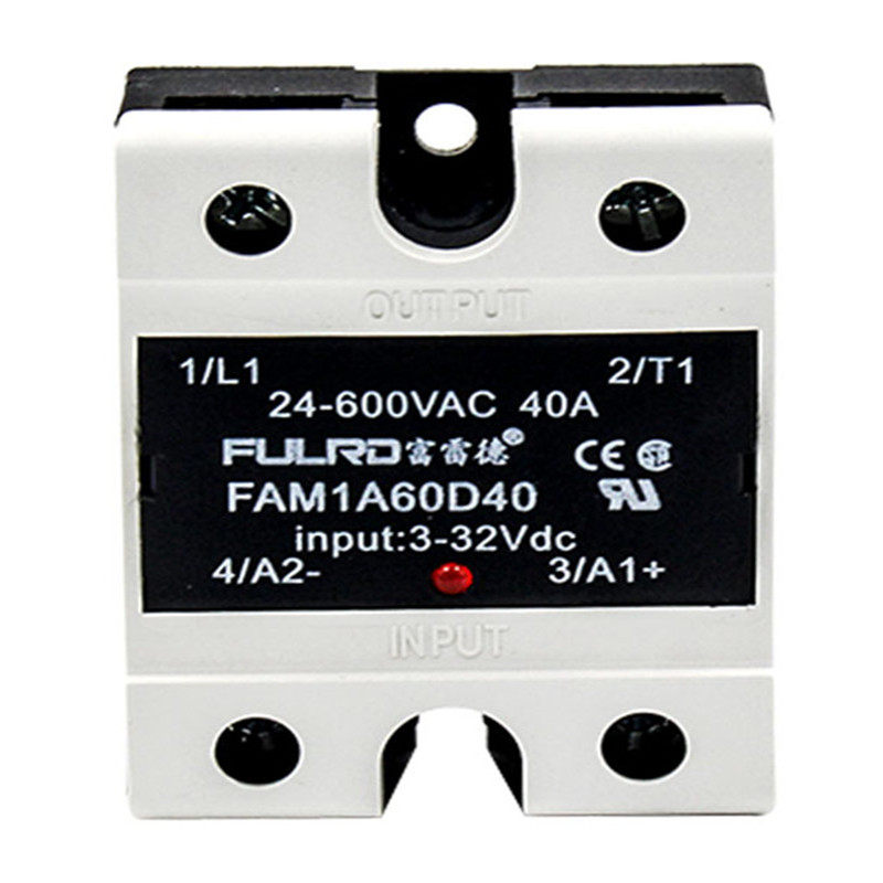 单相固态继电器40A小型直流24V控220V交流SSR-40DA调压器工业级25