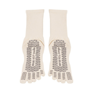 防滑瑜伽五指瑜伽袜纯色春秋女普拉提室内健身训练跳操小腿分趾袜