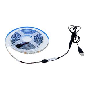 USB插充电宝电视led5v灯带三色跑马爆闪防水变色酒吧电池RGB灯条