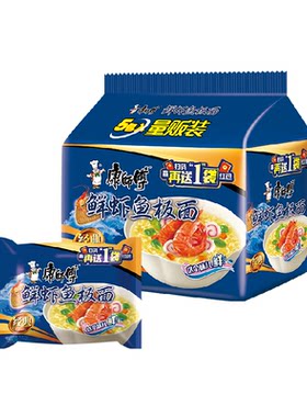 康师傅鱼虾双鲜面98g*5袋