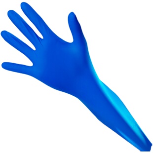 蓝色耐用加厚橡胶一次性手套食品乳胶丁青丁晴美容按摩纹绣手套