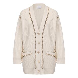 【戚薇董璇同款】KINGWEN 秋季新款V领针织开衫毛衣男女同款