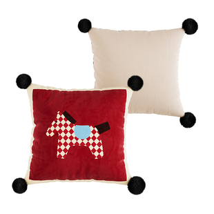 马来有福2026新款红色马年沙发抱枕靠枕枕套喜庆高级卡通可爱枕头