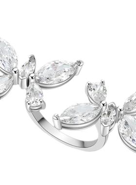 蝴蝶风格开口戒指纯银原创