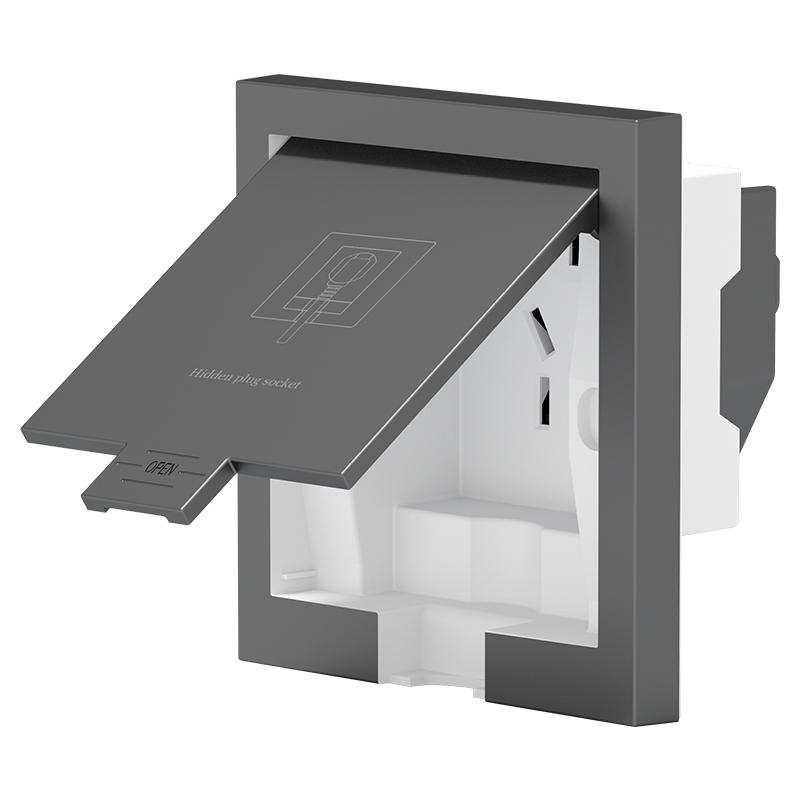 86型隐藏式插座嵌入式冰箱空调专用隐形插座内嵌式插座墙壁五孔插