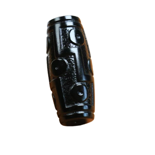 和田玉墨玉九眼天珠吊坠手把件黑羊脂男女款马蹄纹挂件证书百搭