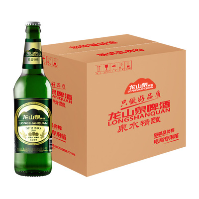 龙山泉6瓶整箱啤酒大绿棒子