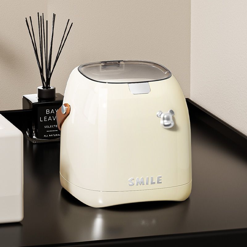 桌面垃圾桶迷你小型带盖按压床头茶几台面桌上小号可爱高颜值纸篓