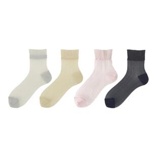 Tabio金葱袜子女秋冬薄款透气高弹玻璃丝袜女中筒袜时尚女袜