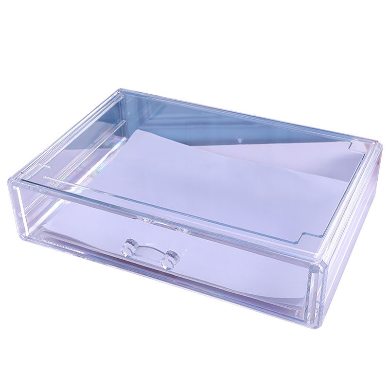 特大号透明化妆品收纳盒亚克力桌面整理盒梳妆台置物架A4纸收纳盒