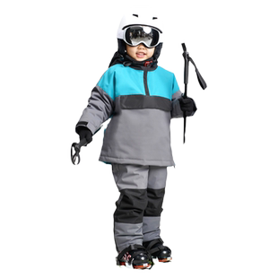 男女童防水防风滑雪服套装儿童三合一户外夹棉冲锋衣单双板滑雪服