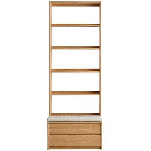 政府补贴全友家居实木落地卡座书架书柜原木风客厅半定制满墙柜