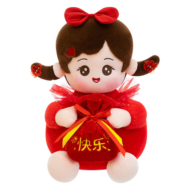 压床娃娃一对早生贵子结婚新款高档喜娃娃抱枕新婚礼物婚房床布置