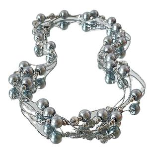 黑姑姑饰品灰色珍珠项链女长款锁骨链轻奢小众高级感亚比配饰2024