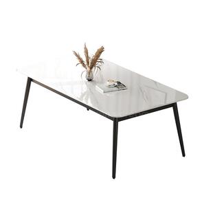 三梦家用岩板餐桌2025新款轻奢小户型吃饭桌子长方形餐桌椅子组合