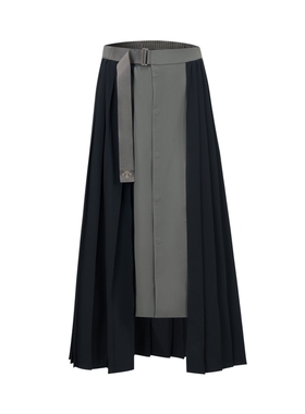 DESCENTE迪桑特WOMEN’S STUDIO系列女士拼接梭织百褶裙
