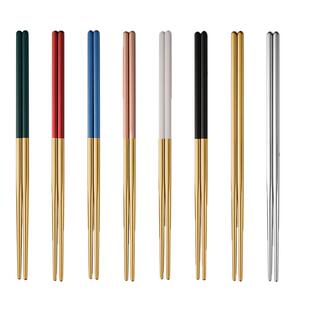 筷子家用耐高温304不锈钢一人一筷吃饭防滑防霉高档快子网红餐具