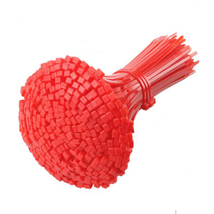 自锁式红色尼龙扎带婚庆装饰捆绑固定塑料绑扎带强力勒死狗绑带