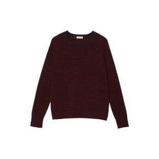 【新品】素然ZUCZUG 4M36 25冬女士雪尼尔羊毛条纹圆领毛衣套头衫