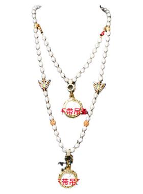 泰国佛牌链子珍珠项链蝴蝶毛衣链