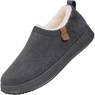 冬季老北京布鞋男2025新款加绒加厚羊毛保暖防滑爸爸鞋一脚蹬棉鞋