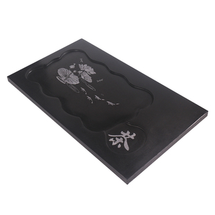 乌金石嵌入式茶盘整块天然茶海家用一体原石长方形泡茶盘茶桌石盘